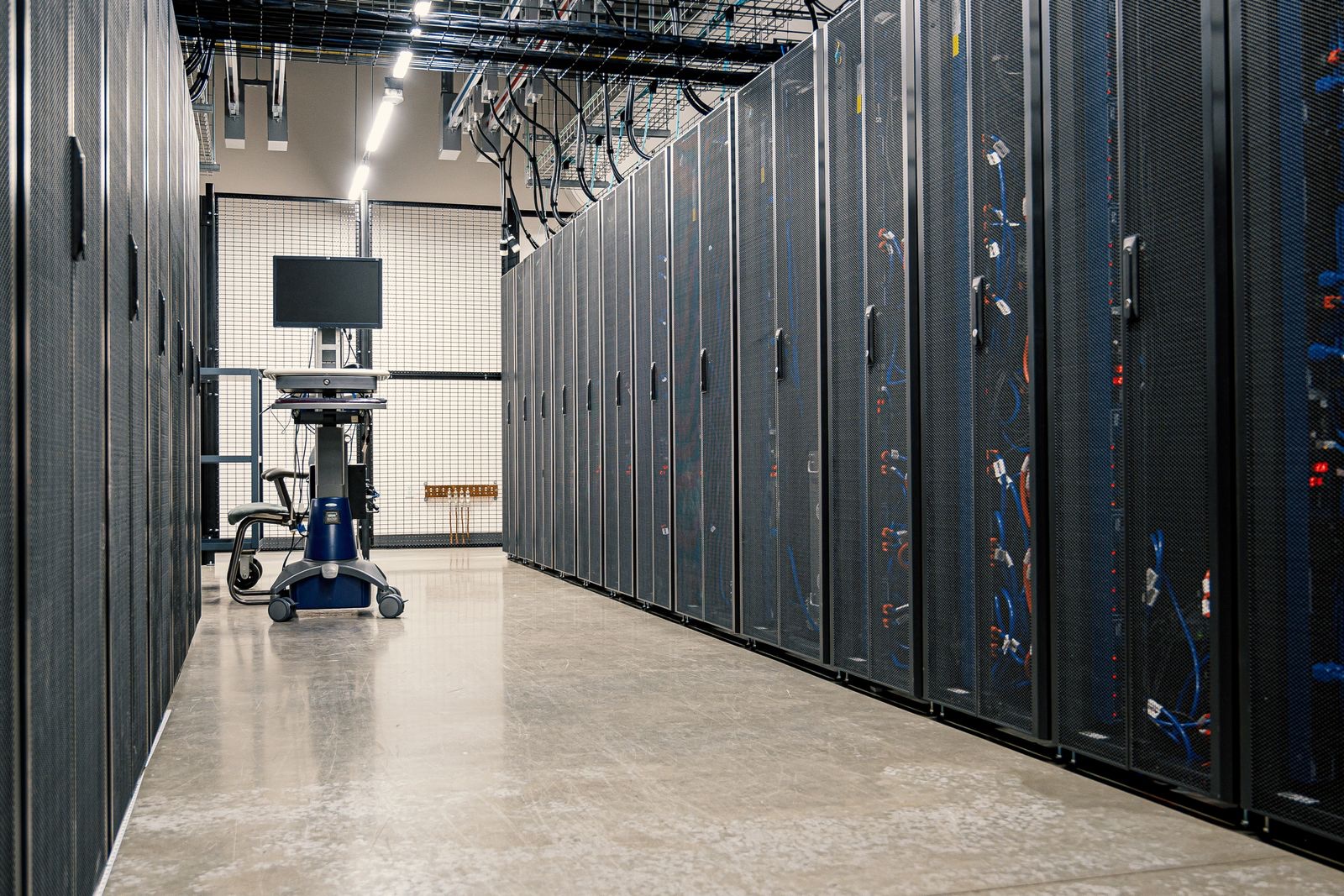 Modern data center server room